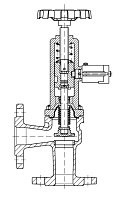 AW 33306 Quick-closing Valve with bellows seal, angle pattern, manual operation