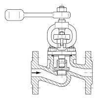 AW 350 Self-closing Valve with lever and weight, straight pattern