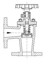 AW 35704 Self-closing Valve, springloaded, angle pattern, with hand wheel