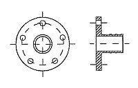 AW 584 Flange Adaptor with tail piece short for AW 583